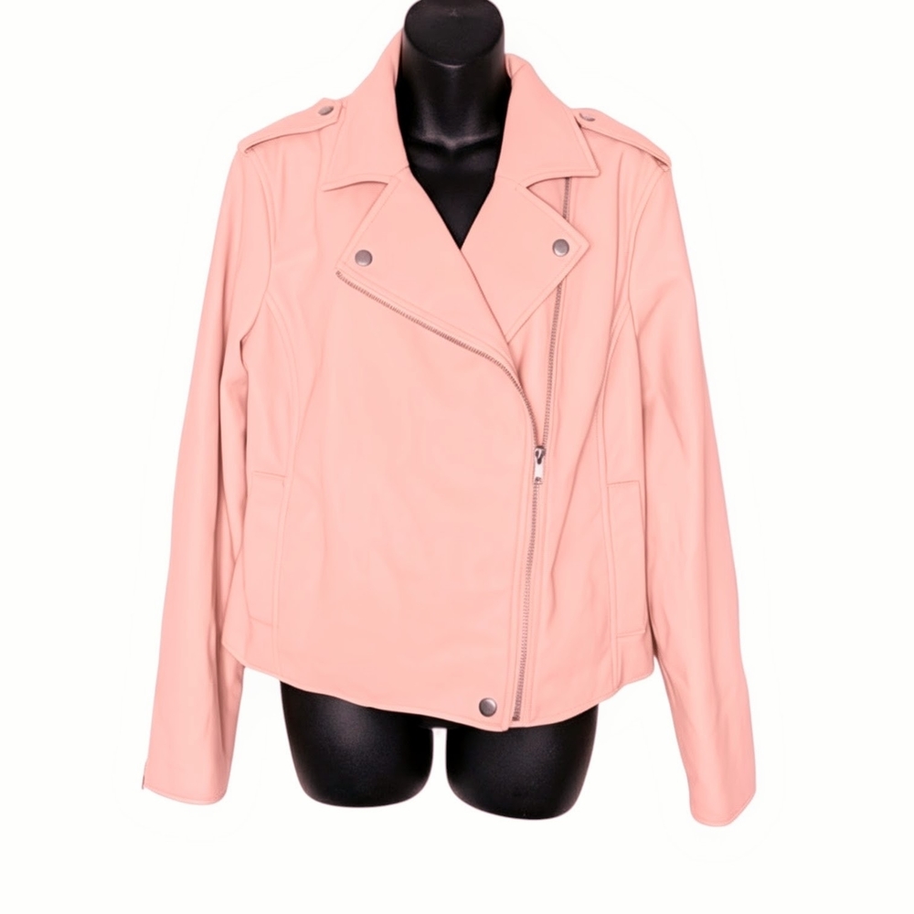 INC International Concepts Pink Leather Jacket